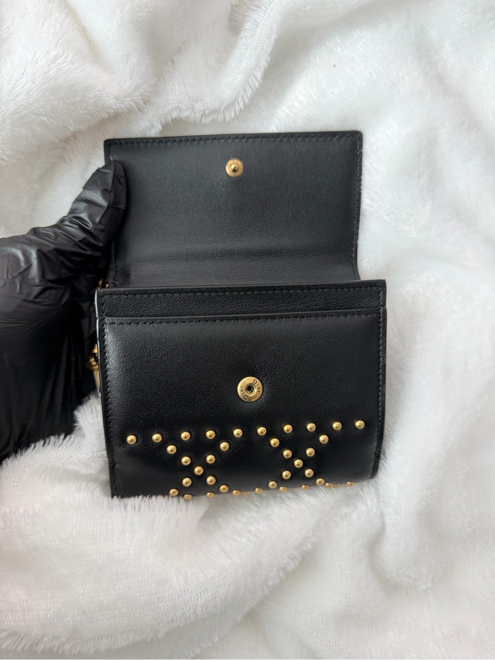 Authentic Christian Dior Lady Dior wallet studded zip around leather wallet - Picture 8 of 10